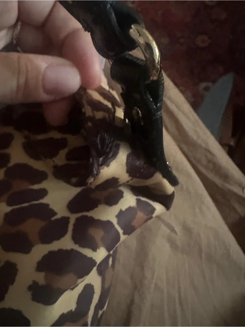 Kate Spade Leopard Print Hobo Shoulder Bag - Black Trim - Picture 6 of 6